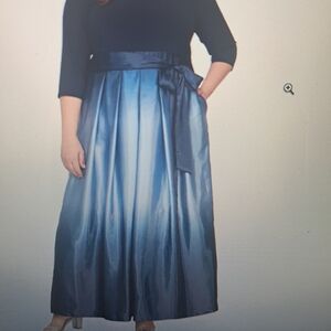 Elegant Navy Satin Maxi Dress